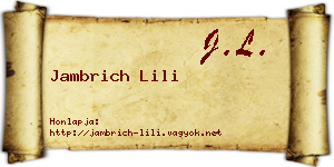 Jambrich Lili névjegykártya